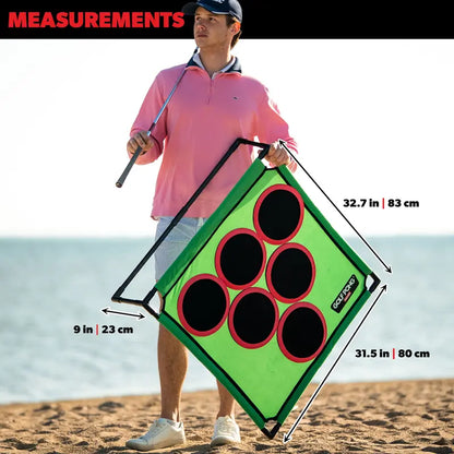Golf Pong Game Set | Indoor & Outdoor Golf Beer PongIncludes 16 Velcro Balls, Chipping Mat & Carrying Case | Fun Game for Adults - NO CLUB INCLUDED