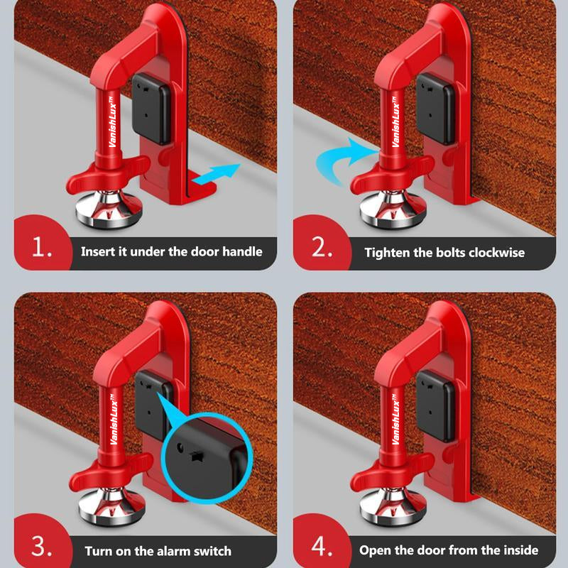 Portable Door Stop Alarm – 80dB Siren Anti-Theft Security Jammer for Home & Travel