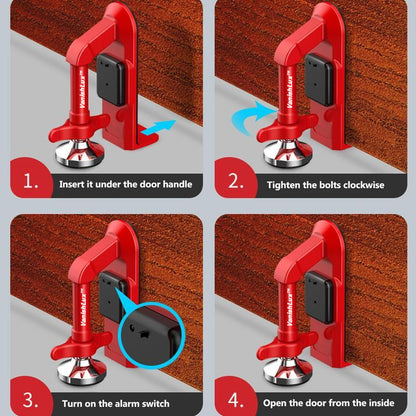 Portable Door Stop Alarm – 80dB Siren Anti-Theft Security Jammer for Home & Travel