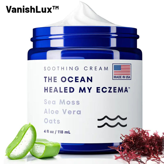 Natural Soothing Cream with Sea Moss & Oats - Eczema & Psoriasis Relief - Ocean Minerals - for Sensitive Skin - Hydrating Eczema Cream for Dry Skin
